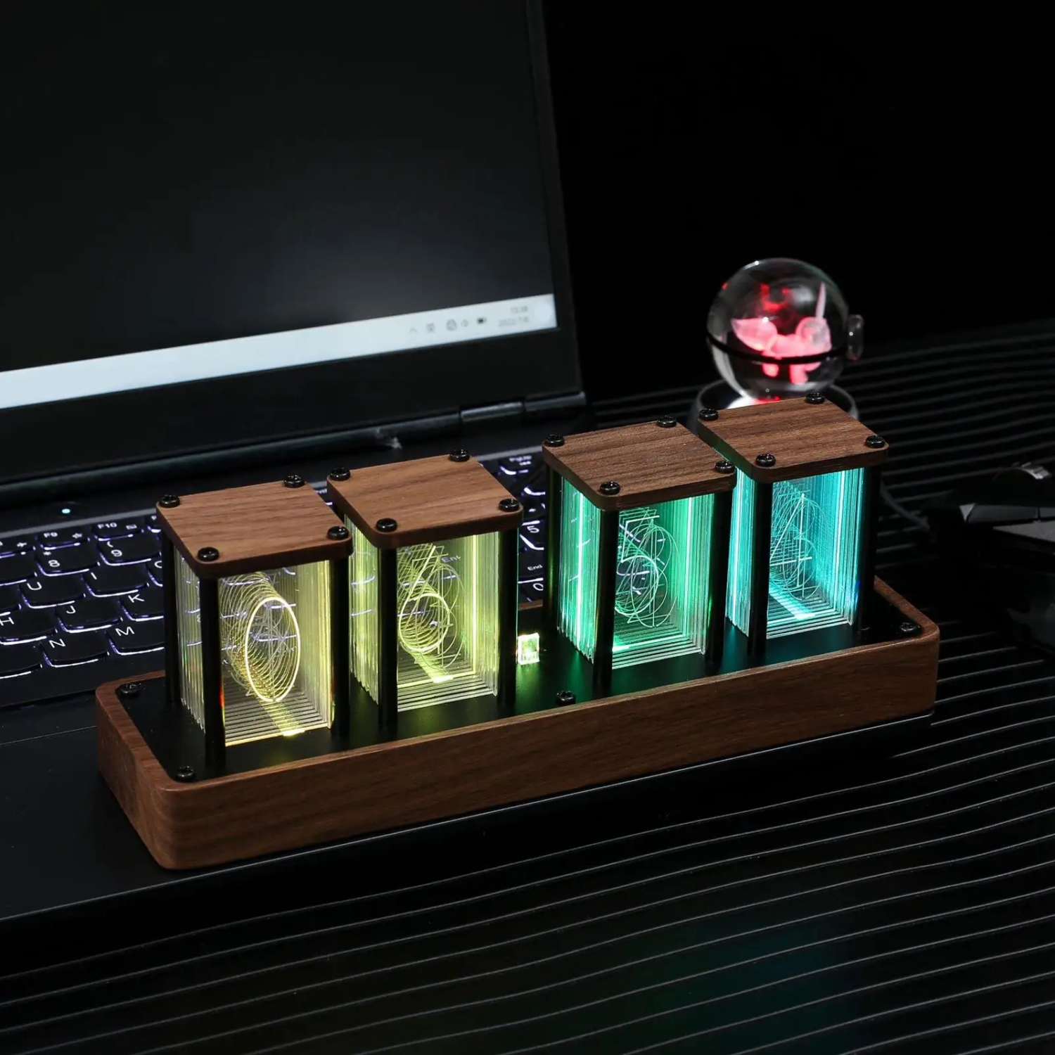 Modern Nixie Tube Clock LED Desk Clock Glow Tube Alarm Clock Bedroom Decor