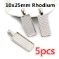 10x25mm Rhodium 5pcs